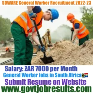 SDWARE General Worker Recruitment 2022-23