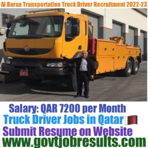 Al Baraa Transportation Tipper Truck Driver Recruitment 2022-23