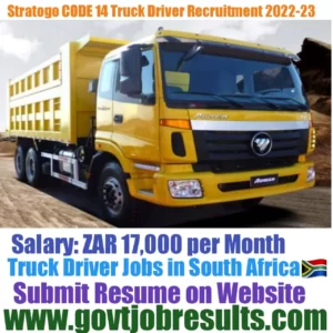 Stratogo CODE 14 Truck Driver Recruitment 2022-23