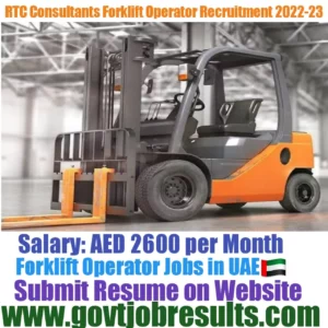RTC Consultants Forklift Operator Recruitment 2022-23