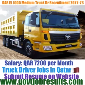 DAR El JOOD Medium Truck Driver Recruitment 2022-23