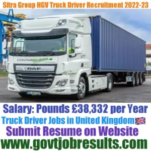Sitra Group HGV Truck Driver Recruitment 2022-23