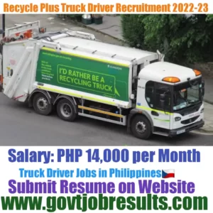 Recycle Plus HGV Truck Driver Recruitment 2022-23