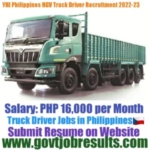 YHI Philippines HGV Truck Driver Recruitment 2022-23