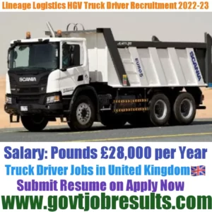Lineage Logistics HGV Truck Driver Recruitment 2022-23