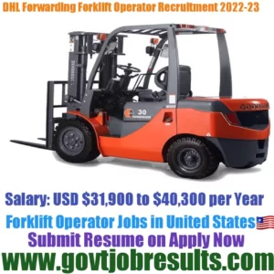 DHL Global Forwarding Forklift Operator Recruitment 2022-23