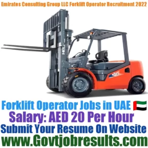 Emirates Consulting Group LLC Forklift Operator Recruitment 2022-23