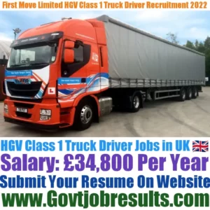 First Move Limited HGV Class 1 Truck Driver Recruitment 2022-23