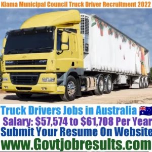 Kiama Municipal Council Truck Driver Recruitment 2022-23