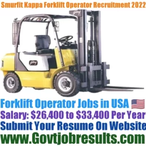 Smurfit Kappa Forklift Operator Recruitment 2022-23