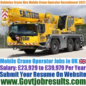 Baldwins Crane Hire Mobile Crane Operator Recruitment 2022-23