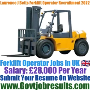 Laurence J Betts Forklift Operator Recruitment 2022-23