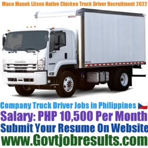 Maco Manok Litson Native Chicken Truck Driver Recruitment 2022-23