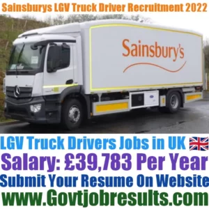 Sainsburys LGV Truck Driver Recruitment 2022-23