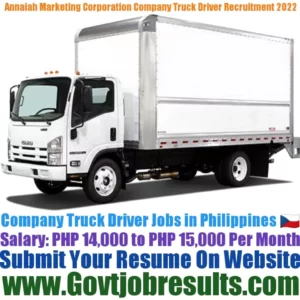 Annaiah Marketing Corporation Company Truck Driver Recruitment 2022-23