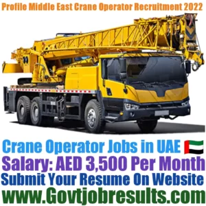 Profile Middle East Crane Operator Recruitment 2022-23