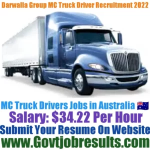 Darwalla Group MC Truck Driver Recruitment 2022-23