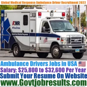 Global Medical Response Ambulance Driver Recruitment 2022-23