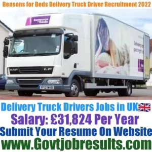 Bensons for Beds Delivery Truck Driver Recruitment 2022-23