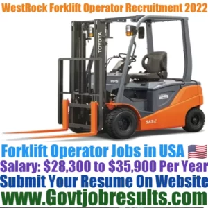WestRock Forklift Operator Recruitment 2022-23