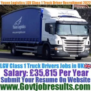 Yusen Logistics LGV Truck Driver Recruitment 2022-23