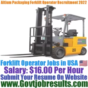Altium Packaging Forklift Operator Recruitment 2022-23