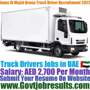Juma Al Majid Group Truck Driver Recruitment 2022-23