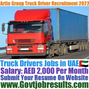 Artin Group Truck Driver Recruitment 2022-23