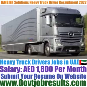 JAMS HR Solutions Heavy Truck Driver Recruitment 2022-23