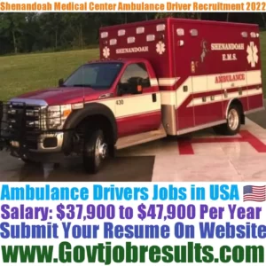 Shenandoah Medical Center Ambulance Driver Recruitment 2022-23