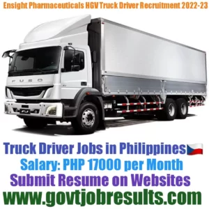 Ensight Pharmaceuticals HGV Truck Driver Recruitment 2022-23