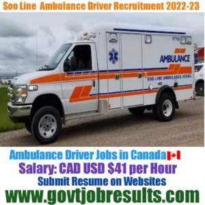 Soo Line Ambulance Driver Recruitment 2022-23