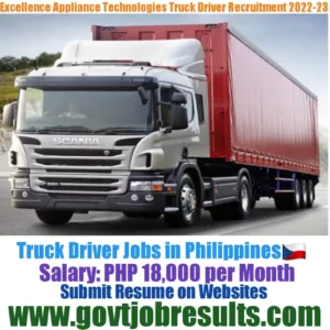 Excellence Appliance Technologies HGV Truck Driver Recruitment 2022-23