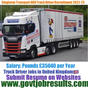 Singletons Transport HGV Truck Driver Recruitment 2022-23