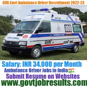GVK EMRI Ambulance Driver Recruitment 2022-23