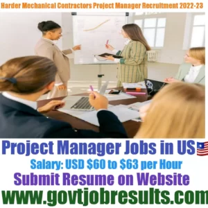 Harder Mechanical Contractors Project Manager Recruitment 2022-23