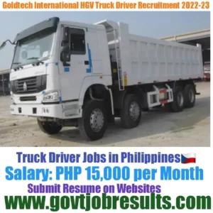 Goldtech International Inc Truck Driver Recruitment 2022-23