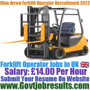 Blue Arrow Forklift Operator Recruitment 2022-23