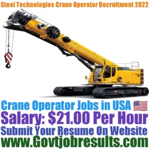 Steel Technologies Crane Operator Recruitment 2022-23