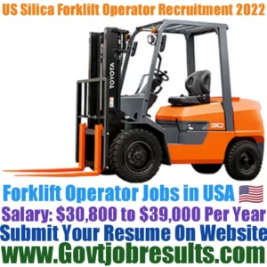 US Silica Forklift Operator Recruitment 2022-23