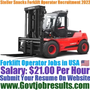 Steller Snacks Forklift Operator Recruitment 2022-23