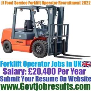 JJ Food Service Forklift Operator Recruitment 2022-23