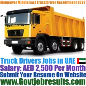 Manpower Middle East Truck Driver Recruitment 2022-23