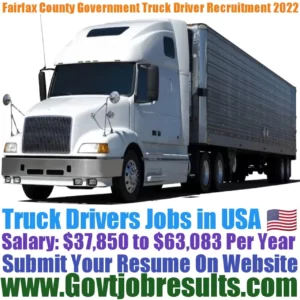 Fairfax County Government Truck Driver Recruitment 2022-23
