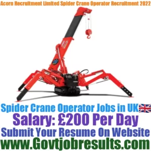 Acorn Recruitment Limited Spider Crane Operator Recruitment 2022-23