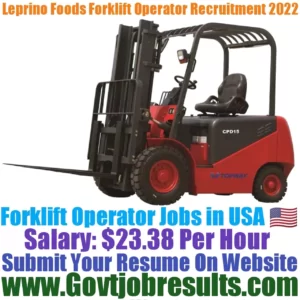 Leprino Foods Forklift Operator Recruitment 2022-23