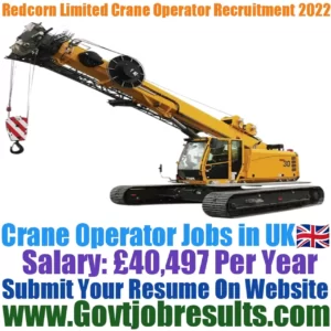 Redcorn Limited Crane Operator Recruitment 2022-23