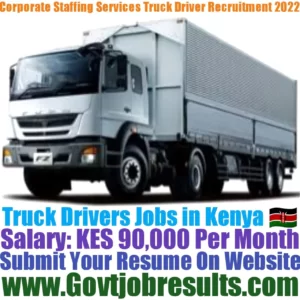 Corporate Staffing Services Truck Driver Recruitment 2022-23