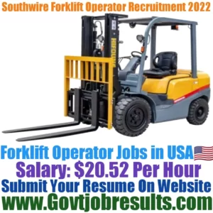 Southwire Forklift Operator Recruitment 2022-23