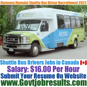 Harmony Hyundai Shuttle Bus Driver Recruitment 2022-23